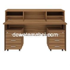 Meja Kantor Ukuran 160 - MD 1675 + MD M03 + MD M03 + MD RC 160 / Teakwood